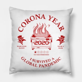 Corona Year 2020 ✅ I Survived A Global Pandemic - Crimson Pillow