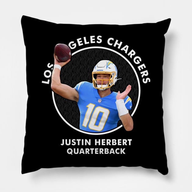 JUSTIN HERBERT - QB - LOS ANGELES CHARGERS Pillow by Mudahan Muncul 2022