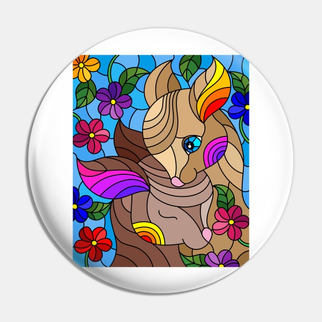 Stained Glass Adorable Deer Pin by The Little Store Of Magic