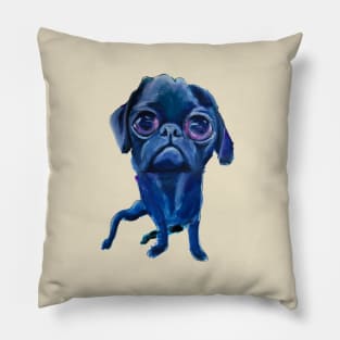 wavy pug Pillow