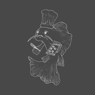 Chef Fish (Chalkboard Style) -- gifts for bakers, chef, making cookies T-Shirt