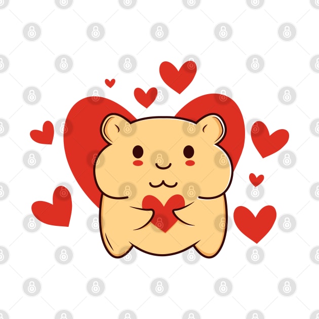 Cute Hamster Heart's by Full Moon