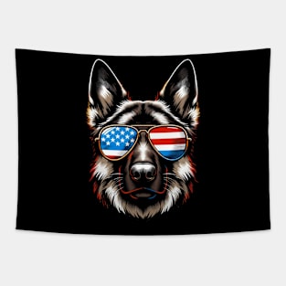 German Shepherd Patriotic Sunglasses American FlagGerman Shepherd Patriotic Sunglasses American Flag 4th of July Tapestry