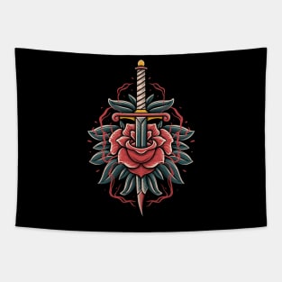 rose and knife Tapestry