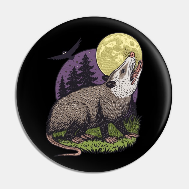 Opossum At Night Pin by Dima Kruk