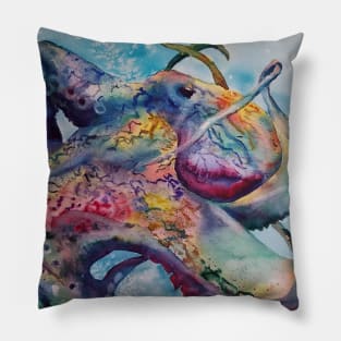 Octopus Colorful Undersea Watercolor Pillow