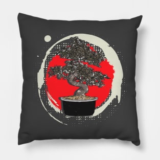 Japanese Bonsai Tree Zen Buddhist Enso Circle Streetwear Pillow