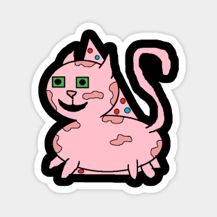 Pink Cat for a pink Christmas Magnet