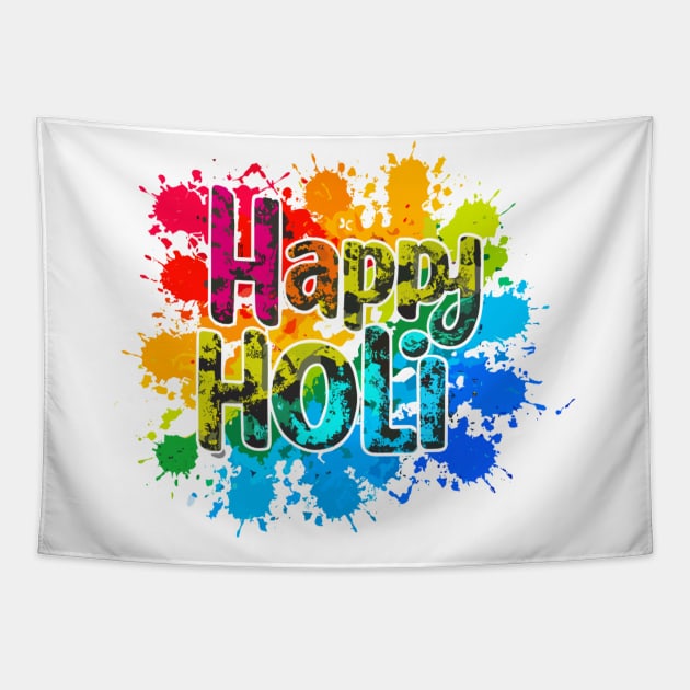 Happy Holi Celebration India Hindu Matching Men Women Kids Tapestry by AimArtStudio