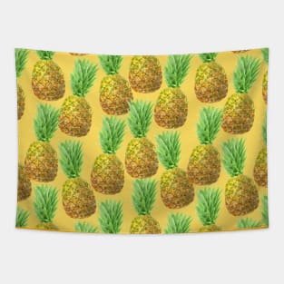 Pineapple watercolor pattern Tapestry