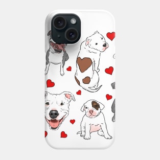 Cute Pitbulls and Hearts Collage Phone Case