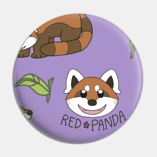 Red Panda Repeat Pattern Pin