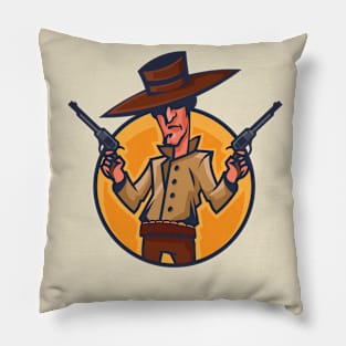 Cowboy holding revolvers Pillow