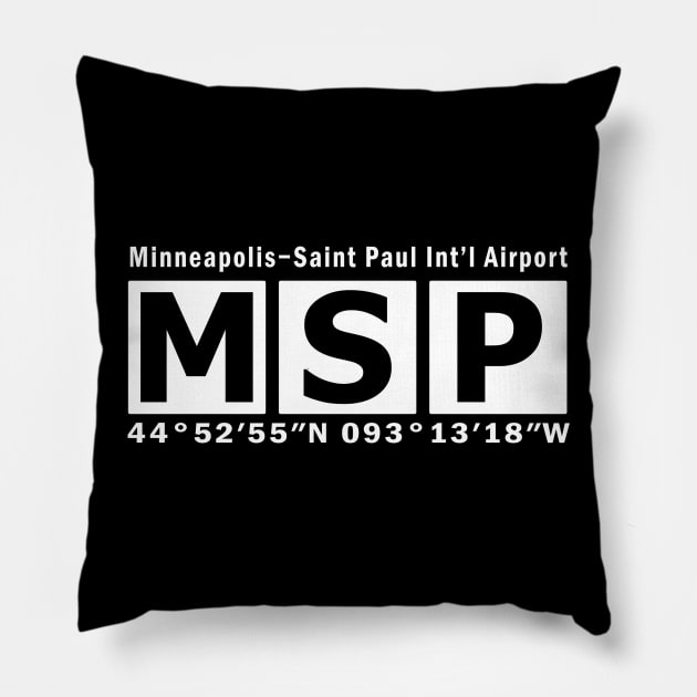 MSP Airport, Minneapolis−Saint Paul International Airport Pillow by Fly Buy Wear