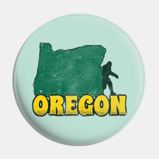 Oregon Bigfoot - distressed retro vintage cryptid Pin