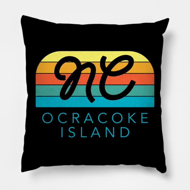 Ocracoke Island Sunrise Summer Vacation in NC Pillow by Contentarama