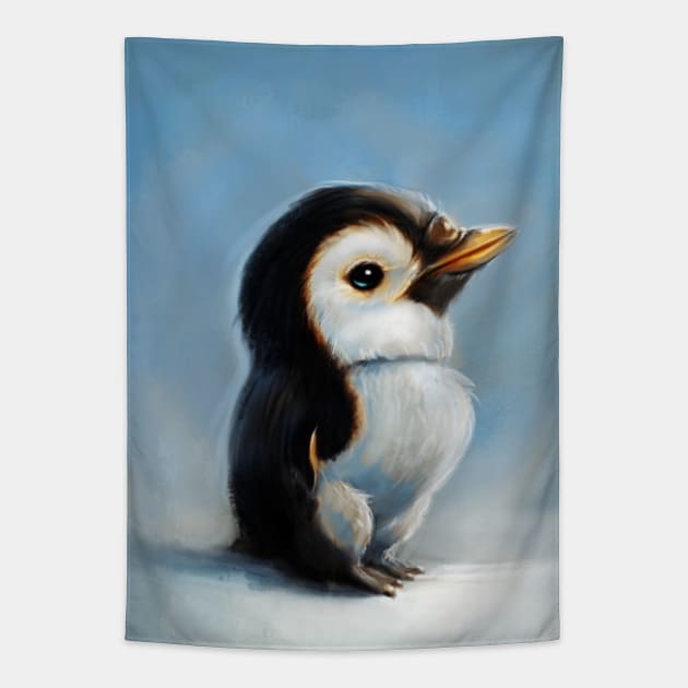 Serious Penguin Tapestry by Artofokan