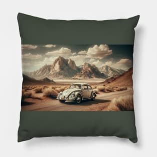 Volkswagen Beetle in the Desert Pillow