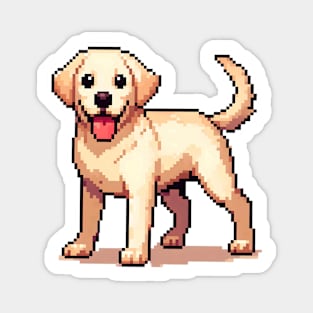 Cute golden labrador retriever as pixel art style illustration Magnet