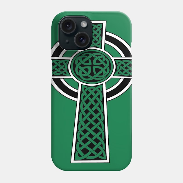 St Patrick's Day Celtic Cross Black and White Phone Case by taiche