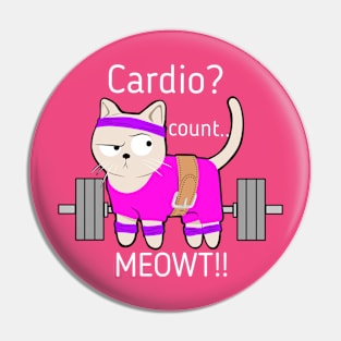 Weightlifting Kitty Pin