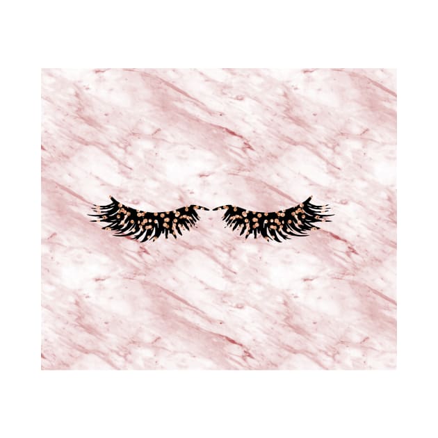 Pink marble rose gold lashes by marbleco