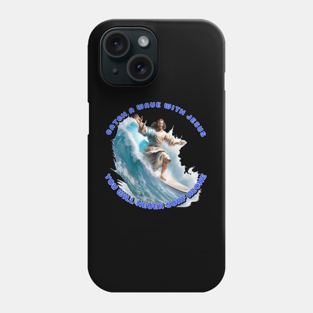 Jesus surfing Phone Case by infernoconcepts