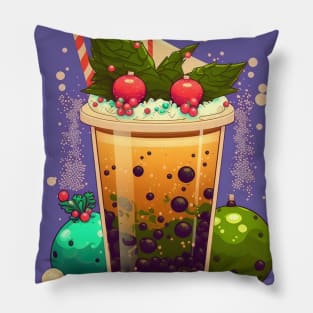 Christmas bubble tea Pillow