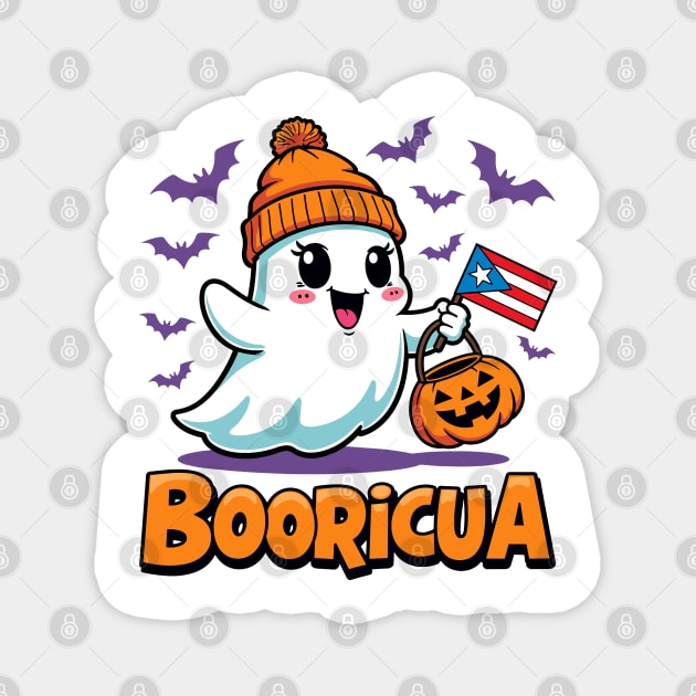 Booricua Funny Halloween Puerto Rican Ghost Magnet by creative