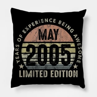 Born In May 2005 Vintage Sunset 15th Birthday All Original Pillow