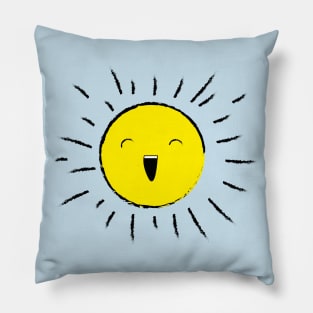 happy laughing cute sun Pillow