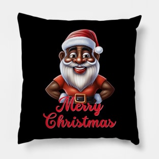 Black Santa, African American Santa Pillow