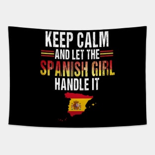 Let The Spanish Girl Handle it Spain Pride Spanish Flag Spanish Souvenir Tapestry