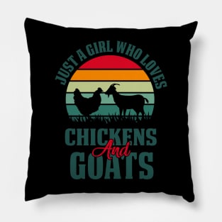 Just a Girl Who Loves Chickens and Goats Pillow