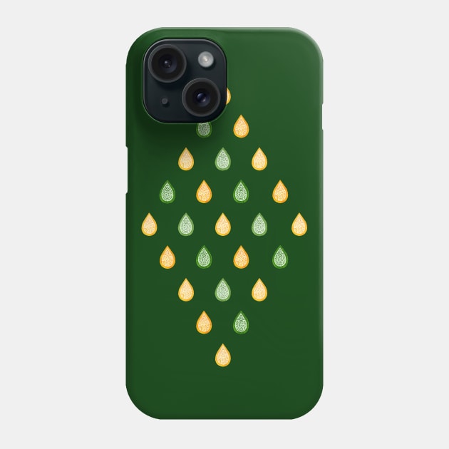 Yellow and green raindrops Phone Case by Savousepate