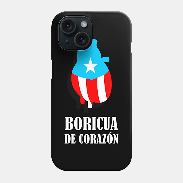 Boricua Flag Heart Text Phone Case by bydarling