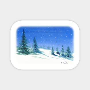 Snowy Hills and Trees Magnet