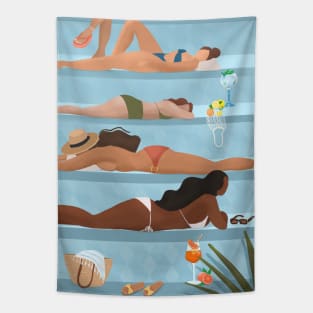 Poolside ladies Tapestry