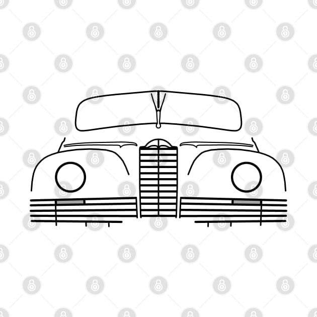 Packard Super Clipper 1940s classic car black outline graphic by soitwouldseem