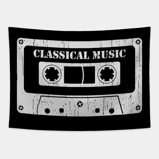 Classical Music - Vintage Cassette White Tapestry by FeelgoodShirt