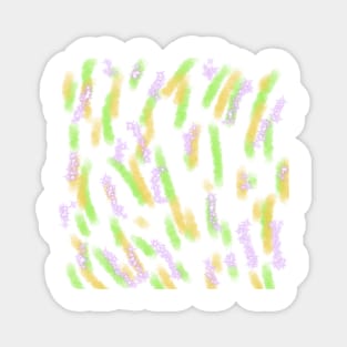 Green yellow watercolor lines art Magnet