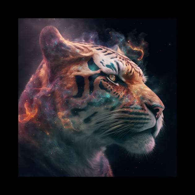 Tiger in Space with unique Design by HappysSpace