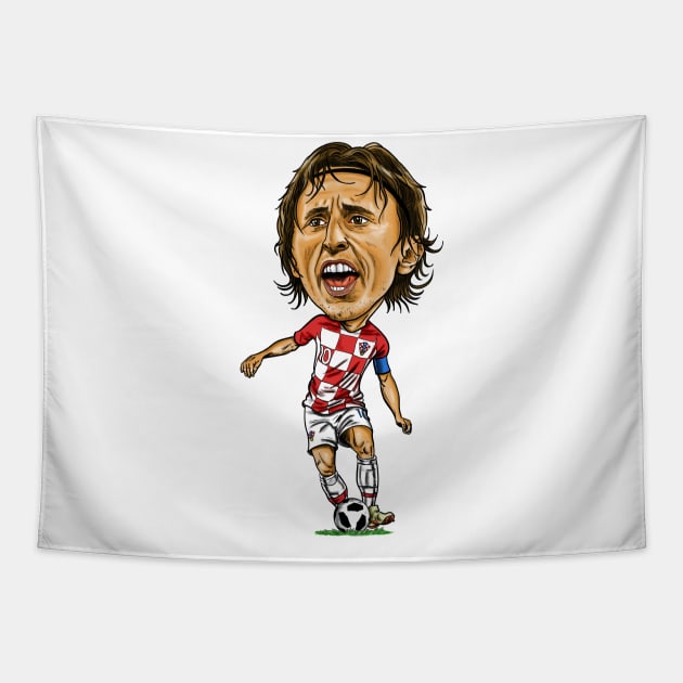 Luka Modric caricature Tapestry by tabslabred