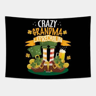 Crazy Grandma Leprechaun St. Patrick's Day Funny T-shirt Tapestry