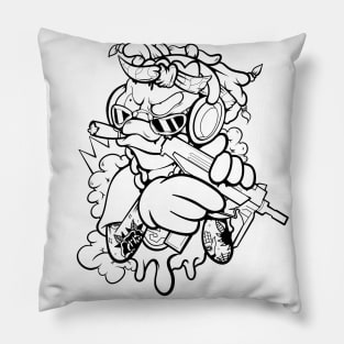 Dope masked off Slluks character is ready for war illustration Pillow