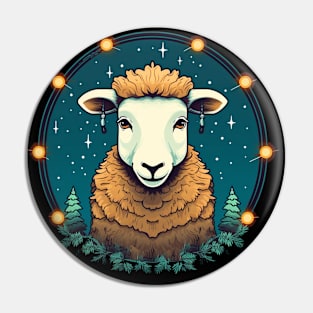 Sheep in Ornament, Love Farm Animals Pin