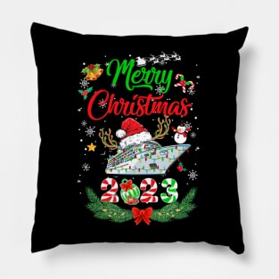 Merry Cruisemas 2023 Christmas Santa Reindeer Cruise Funny Pillow