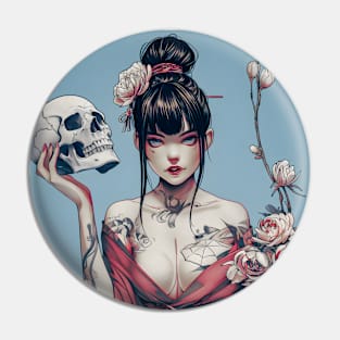 Geisha and skull 6606 Pin