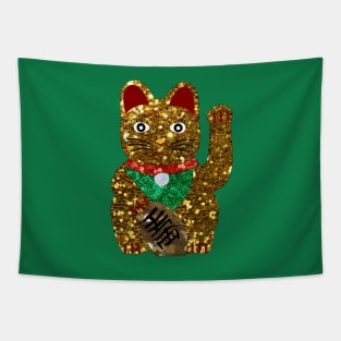 gold maneki neko cat Tapestry