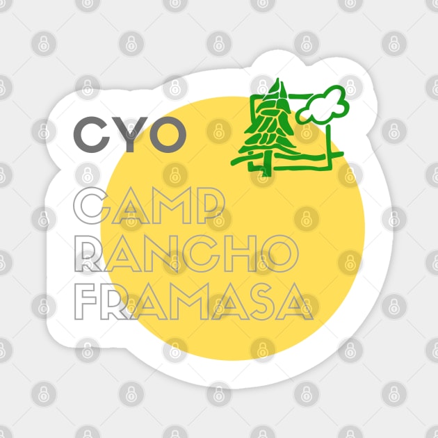 Yellow Camp Circle Magnet by Camp Rancho Merch